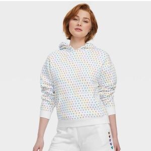 🩷🩵Roller Rabbit × Target Women's Disco Hearts Wave Hoodie Pink/ Lavender/Teal
